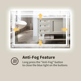 WTTY 60" x 30" LED Bathroom Mirror with Light | Anti-Fog