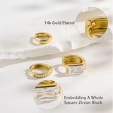 YOIHUR Small Gold Huggie Hoop Earrings Set for Women, 14K Gold Plated Chunky Hypoallergenic Stack Cartilage Earrings, 3 pcs Dainty Cute Multiple Piercing Trendy Jewelry Festival's Day Gifts for Women