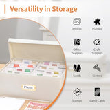Aokeyee 2PC Photo Storage Box - Photo Organizer Box for 4x6 Pictures, Photo Boxes with Dividers & Labels, Holds 3400+ Photos
