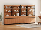 WAMPAT 4 PCS Modern 72" Tall Bookshelf with Metal Base and Adjustable