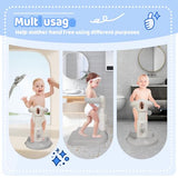 FELITH Baby Bath with Shower Stand Support , Non-Slip Adjustable Baby Standing Support,Soporte para Bañera de Bebé,Toddler Standing Up Themselves (Gray)