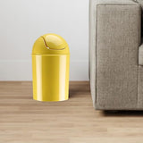 Umbra 1.25 Gallon Mini Waste Can with Removable Swing-Top Lid - Small Garbage Bin for Kitchen, Bathroom, Bedroom, Office - Yellow