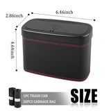 YGDMD Car Trash Can with Lid,Press-Top Car Trash Bin with 30PCS Cars Trashs Bags, Multi-Function & Small Cars Garbage Can