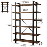 AY-AOYUAN Solid Wood Bookcase and Book Shelves Wood and Metal Shelving