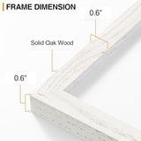 decorUhome Solid Oak Wood 8.5 by 11 Picture Frame, Display Pictures 6x8 with Mat or 8.5x11 without Mat, Wall & Tabletop Display Picture Frame, White, 1 Pack