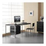 zhongxlla Standing Desk, Modern Home Office Desk with Stainless Steel Frame