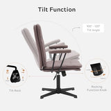 EYYTHUNG Criss Cross Chair with Arms Home Office Desk Chair No Wheels Adjustable