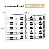 LyAosdFu 5-Tier Industrial Bookshelf, White Bookcases and Bookshelves