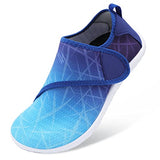Lisdwde Womens and Mens Water Shoes Breathable Quick Dry Soft Barefoot Aqua Socks for Pool Swimming Beach Sand Diving Walking Grad Blue Size 7.5-8.5 Women/6-7 Men