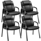OLIXIS Waiting Room Chairs Set of 4, Leather Office Desk Reception Guest Stationary Side Chair