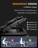 Laptop Cooling Pad, Gaming Laptop Cooler with 7.1 Inch Powerful Fan, RGB Lights & 3-Speed Fan Control & LCD Diamond Design