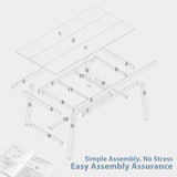 Rustic Dining Table for 6-8 People, 70” Long Rectangle Kitchen Table, Industrial Farmhouse Wooden Kitchen Tables, Home