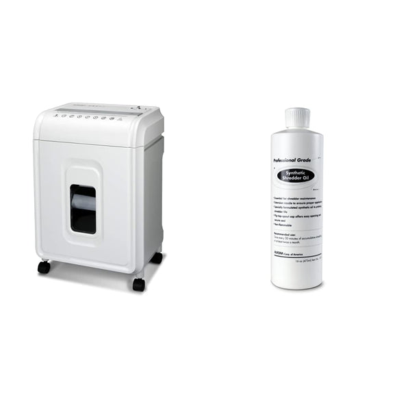 AU1275MA 12-Sheet Micro-Cut Paper and CD/Credit Card Shredder (White/Gray) and Aurora SL16 Synthetic Shredder Oil 16 oz. Bottle Bundle Aurora