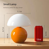 Mushroom Lamp Table Lamp for Bedroom, Desk Bedside Small Lamps for Living Room Night Stands (Orange)