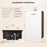 CAMPLUX Climatech 7 Tankless Water Heater Propane, 6.86 GPM Up to 7.6 GPM 170,000 BTU, Residential Instant On-Demand Tankless Hot Water Heater Liquid Propane, Indoor Installation, CA686W