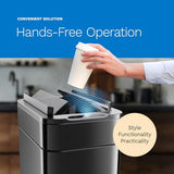 hOmeLabs - 13 Gallon Kitchen Trash Can - Retractable Automatic Sensor Butterfly Lid, Space-Saving Design, Easy to Clean - Dark Stainless Steel