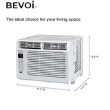 Bevoi BEV08WiNHF 8,000 BTU EasyCool Window Air Conditioner 350 sq. ft., LED Remote, EcoSave/SleepWell Modes