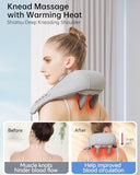 PERLEVI Neck and Shoulder Massager for Pain Relief Deep Tissue-Shiatsu Deep Kneading Massager with Heat to Relieve Neck Shoulder Back Waist Leg Muscle Soreness Fatigue-Relaxation