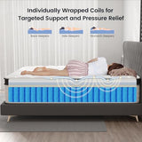 LETMOON 14 Inch King Size Mattress, Medium Firm Hybrid Pocket Spring Bed
