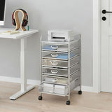 6-Tier Rolling File Cart with Mesh Drawers - 66 lb Capacity Mobile Storage for Office & Home