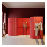 Red Folding Privacy Screen Room Divider - Deformable Decorative Partition for Office, Store