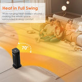 Minthouz Space Heater - 1500W PTC Ceramic Tower Heaters for Indoor Use with Adjustable Thermostat, Timer and Remote Control, Quick 1s Heat-up 70° Oscillation Electric Heater for Office, Bedroom, Room