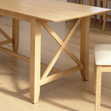 Bush Home 70-inch Cross Base Dining Table, Dining Room Furniture, Key West Collection, Blonde Oak