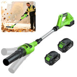 Leaf Blower Cordless, 21V Electric Leaf Blower Cordless with 2 Batteries, Adjustable 300° Multi-Angle Rotation Nozzle 3 Speed Modes 500CFM/180MPH for Lawn Care