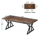 70.8-Inch Executive Desk, Large Computer Office Desk Workstation, Modern Simple Style Laptop Desk (Brown/Black, 70.8 Inch)