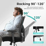 ALPHA HOME Heavy Duty Office Chair Ergonomic, Mid Back Mesh Computer Chair with Lumbar Support, Desk Chair Adjustable Armrest & Seat Cushion, SGS Certified