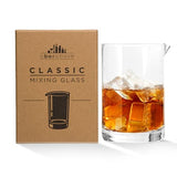 A Bar Above Cocktail Mixing Glass, Classic Style Enhanced Annealed Lead-Free Crystal Stirring Pitcher, Thick Weighted Base for Stable Stirring, 18 Oz Drink Mixer for Craft Cocktails at Home or Bars