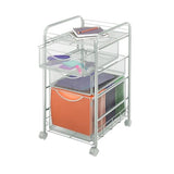 Safco Onyx Rolling File Cart with Large File Drawer and 2 Supply Drawers, Fits Letter-Size Hanging Folders