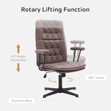 EYYTHUNG Criss Cross Chair with Arms Home Office Desk Chair No Wheels Adjustable