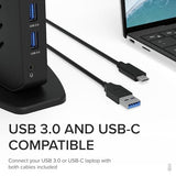 Plugable Dual DisplayPort & HDMI Docking Station - USB 3.0 & USB-C Laptop Dock for Dual Monitors, DisplayLink