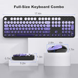 Wireless Keyboard and Mouse Combo, 2.4GHz Retro Typewriter Keyboard Full Size