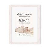 decorUhome Solid Oak Wood 8.5 by 11 Picture Frame, Display Pictures 6x8 with Mat or 8.5x11 without Mat, Wall & Tabletop Display Picture Frame, White, 1 Pack