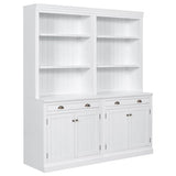 Modern 83.4" Tall Bookcase Suite with LED Light, Doors, Drawers and Open Shelves