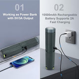 Telescopic Camping Lights,Portable Camping Lantern with Storage Bag,10500mAh Rechargeable Outdoor Adventure Emergency Light,Waterproof LED Work Lights with Magnetic (Gray)