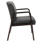 Alera ALE Reception Lounge Series Guest Chair, Espresso/Black Leather