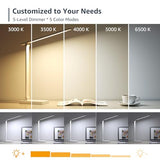 Lepro LED Desk Lamp, Metal Desk Light 9.5W 800lm, Forbes Vetted Best Task Lamp, 5 Color Modes 5 Brightness Level, White