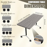 47.2" Conference Room Table, Folding Conference Table with Wheels