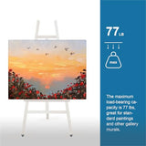 Frame Wooden Display Easel - Adjustable Lyre Beechwood Studio Easel Stand Holding Canvas Up to 90", Inclinable