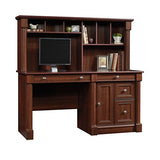 Sauder Palladia Computer Desk with Hutch, Large Storage and File Drawer