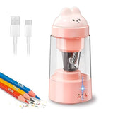 Zmol Electric Pencil Sharpener, Pink Bunny Pencil Sharpener for Colored Pencils, Auto in & Out