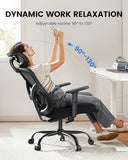 NOBLEWELL Ergonomic Office Chair with Padded Lumbar Support, 2D Headrest, Adjustable Armrests, Upgraded Contoured Seat Cushion