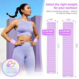 BECOJADDE Wrist Weights Ankle Weights for Women 1 Pair (2.2 lb Each) Silicone Magnetic Leg Arm Weighted Bracelet for Home Yoga Pilates, Yellow Lavender