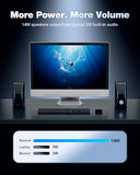 Hi-Fi Stereo Sound PC Speakers with Bluetooth 5.0 and 3.5mm AUX-in, 14W AC Powered