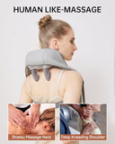 PERLEVI Neck and Shoulder Massager for Pain Relief Deep Tissue-Shiatsu Deep Kneading Massager with Heat to Relieve Neck Shoulder Back Waist Leg Muscle Soreness Fatigue-Relaxation