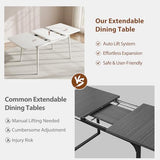 Muwuele Solid Wood Extendable Dining Table for 4-8 People with Seamless Extension from 47.2 to 63 Inches, Easy Assembly, Expandable Tables for Small Spaces