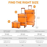 urecity Vintage Luggage Set of 2, Retro Suitcase Trunk with Wheels for Men and Women, Cute Designer Travel Luggage Set with Boarding Tote, Luggage Zipperless TSA Approved